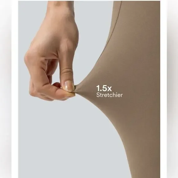 Halara Slimming Women’s Dawn Brown High Waisted leggings with pockets. - Picture 6 of 8